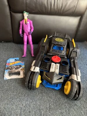 Batman DC Super Friends Transforming Batmobile + Joker + Hot Wheels Car GBK77 - Image 1 of 4