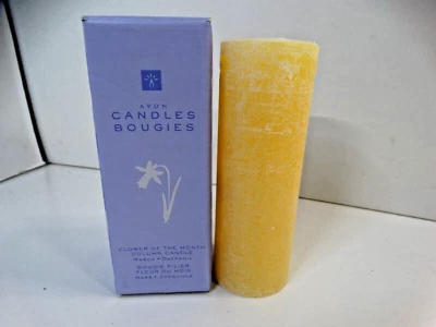 Avon Flower of the Month Column Candle March Daffodil Scented 6" - Image 1 of 4