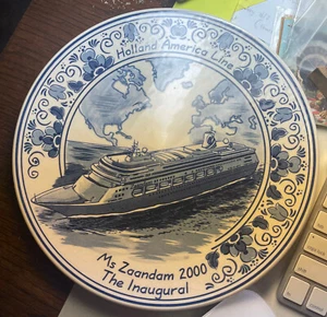 HOLLAND American Line Ms Zaandam 2000 The Inaugural COA Blauw Delft China Plate - Picture 1 of 3