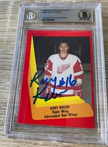 KORY KOCUR signed 1990 ROOKIE card AUTOGRAPH auto BECKETT BAS Joe RED WINGS