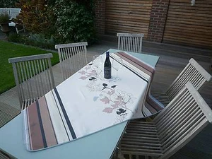 Tablecloth Provence 130x150 CM Cream Beige from France Easy-Care Non-Iron - Picture 1 of 5