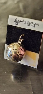 SCHÖNER STERLINGSILBER RUNDER FUSSBALL 1/2" CHARM/ANHÄNGER NEU!!! - Bild 1 von 5