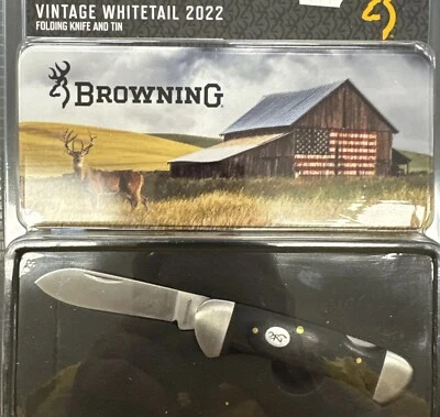 Cuchillo Plegable y Lata Browning® Vintage Whitetail 2022 NUEVO Foto 1 de 2