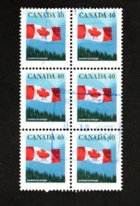 Canada Scott #1169 Canadian Flag over Mountians Block of 6 - Picture 1 of 1
