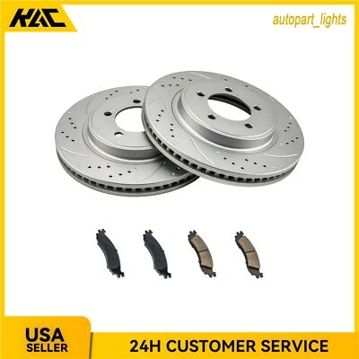 Front Drilled Brake Rotors Pads For Ford Explorer Mercury Mountaineer 2006-2010 - Image 1 of 4