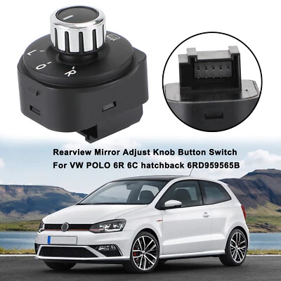Rearview Mirror Adjust Knob Button Switch For VW POLO 6R 6C hatchback 6RD959565B Foto 1 de 4