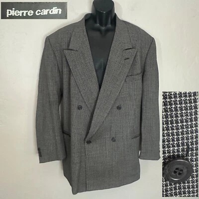 Blazer personalizado Pierre Cardin ~44R sin etiqueta de talla mezcla de lana sin etiqueta de tela Foto 1 de 4