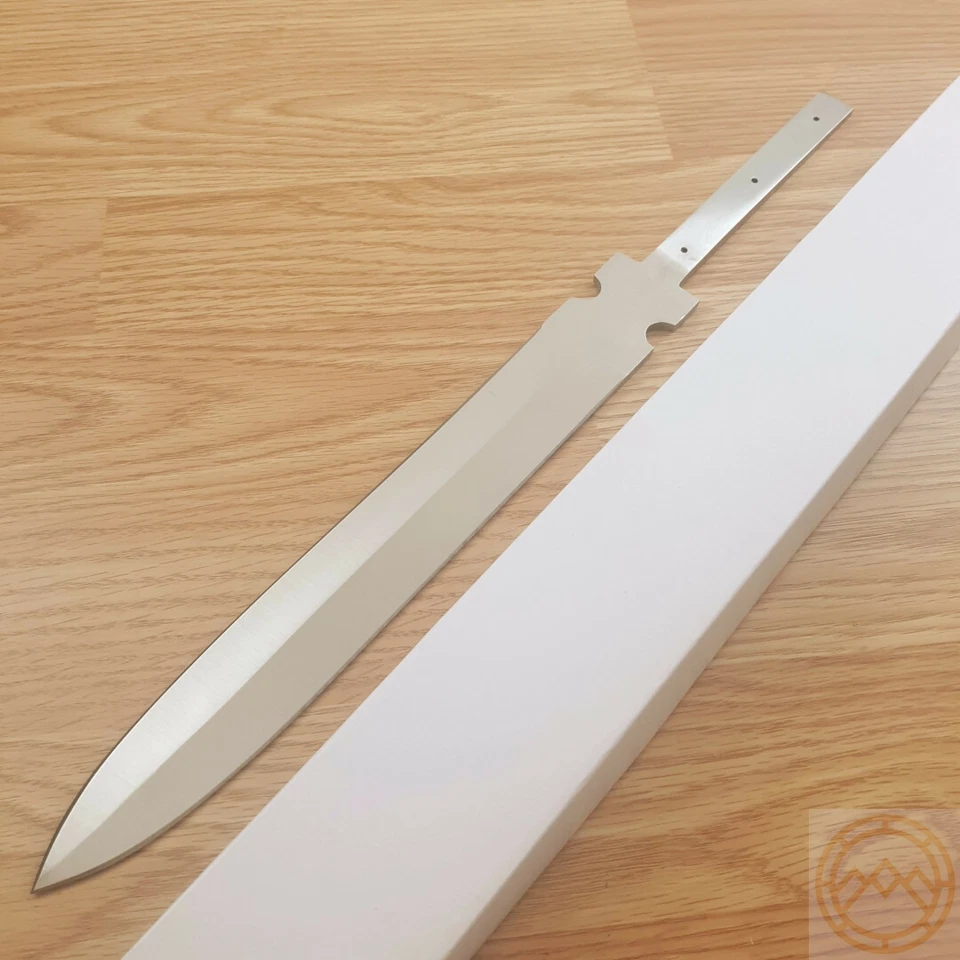 Knifemaking Fixed Knife Satin Finish Double Edge Stainless Blade 20200424-231317