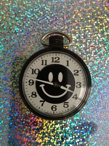 Rare Westclox Black smiley face pocket watch...working - Picture 1 of 2