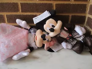 Disney Happily Ever After Mickey + Minnie Mouse Hochzeit 12 Zoll Plüsch Set Braut Bräutigam - Bild 1 von 8
