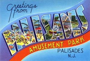 Grüße aus Palisaden Vergnügungspark, Palisaden, New Jersey - 1930er Poster - Bild 1 von 1