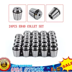 24Pcs ER40 Collet Set Metric Size High Precision Spring Clamping Collets - Picture 1 of 12
