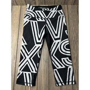 Leggings Victorias Secret VSX Sport Knockout Crop Bianco e Nero Taglia S - Foto 1 di 3
