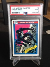 1990 MARVEL UNIVERSE DARK SUIT SPIDER-MAN PSA 9 MINT #2 *READ*