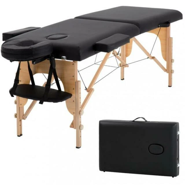 BestMassage XTS-MT296 73 inch Folding Massage Table with Carry Case - Black