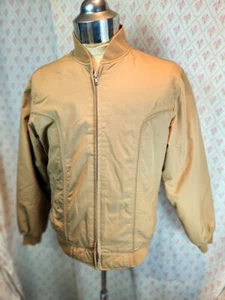 Vintage 1970s Brown Poly/Cotton Target Zip Up Cafe Racer Bomber Rain Jacket M - Picture 1 of 7