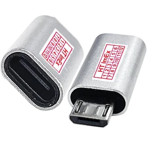 Silber - Adapter Micro USB auf USB-C Buchse wandelt USB Typ B zu USB 3.1 Typ C - Bild 1 von 7