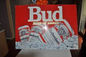 Bud King of Beers Metallschild - Budweiser - 1987 - 35,75"" x 25,5"" groß - Bild 1 von 8