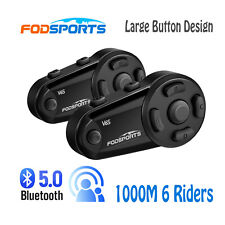 2X V6S Motorrad Intercom Sprechanlage Bluetooth 5.0 Helmet Headset Wasserdicht