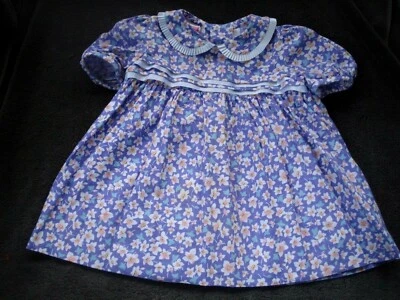 Vestido Vintage Polly Flinders Púrpura Blanco Estampado Floral Talla 24 Meses  Foto 1 de 4
