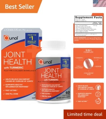 One Pill Joint Health - 5-in-1 Turmeric & Collagen, 60 Capsules for Inflammation Foto 1 de 4