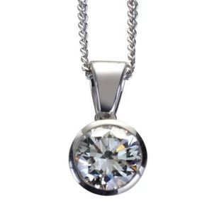 Colgante señora con cadena oro blanco 585 brillante 1,00 ct. S00012 dorado púrpura de lujo - Imagen 1 de 1