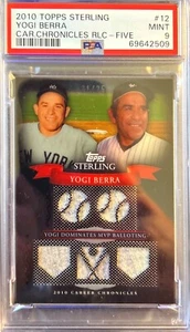 2010 Sterling Yogi Berra Career Chron. Relic #'d/25 #5CCR-12 PSA 9 MINT POP 1 - Picture 1 of 2