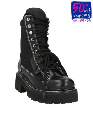 PVP €1037 DSQUARED2 Botas de Combate Cuero Tela Techno US7 UK5 EU38.5 Foto 1 de 4