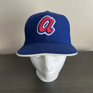 New Era 59fifty hat Youth Size 6 5/8 Atlanta Braves blue fitted* - Picture 1 of 7