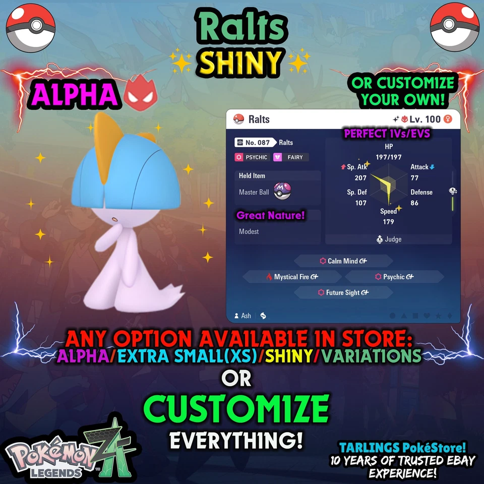 Pokemon Legends ZA 🐉 Ralts - SHINY/NON-SHINY/ALPHAS/X-SMALL ✨ OR CUSTOM ✨ - Image 1 of 1