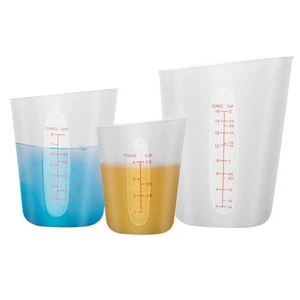 3 PCS Silicone Measuring Cups (2 Cup + 1 Cup + 0.5 Cup) Flexible Melting Meas... - Picture 1 of 6