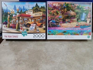 Buffalo Puzzle 2 Stück, 2000 & 1500 Teile Pine Road Service, Tropical Island... - Bild 1 von 3