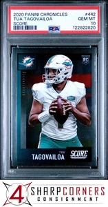 2020 PANINI CHRONICLES SCORE #442 TUA TAGOVAILOA RC PSA 10 - Picture 1 of 2