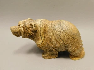 Bear Figurine Stone Animal Carving Kalahari Jasper 3.5 inch #O87 - Picture 1 of 7