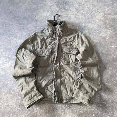 Chaqueta de Campo Hollister De Colección Para Hombres L Verde Oliva Militar Utilidad Carga Y2K Foto 1 de 4