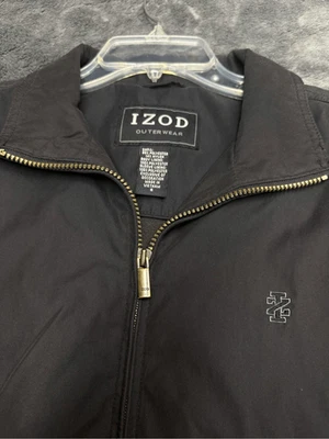 IZOD Chaqueta Cremallera Negra Hombre Pequeña Foto 1 de 4