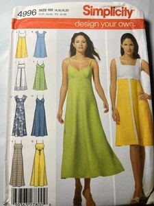 Vtg SIMPLICITY Pattern 4996  Zize RR 14,16,18,20 - Picture 1 of 2