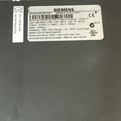 SIEMENS 6SE6440-2UD15-5AA1 MICROMASTER 440 Drive, 2.8A.                  1D-16.1 - Image 1 of 4