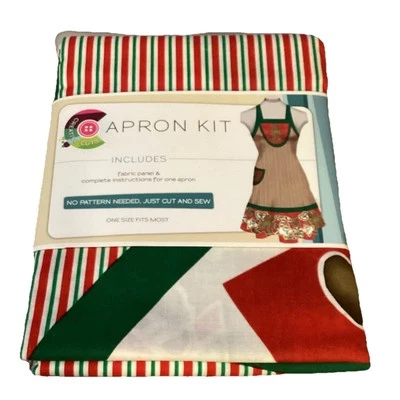 Creative Cuts APRON KIT Cut & Sew Christmas Gingerbread men 1 Size Fits Most New - Image 1 of 4