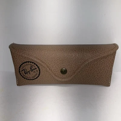 Authentic Ray-Ban Sunglasses Leather Case - Soft Light Brown Textured - Image 1 of 4