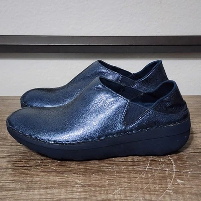 Fitflop Superloafer Brillante Para Mujer Informal Cómodo Zapatos Talla 5 Azul Meteoro Foto 1 de 4