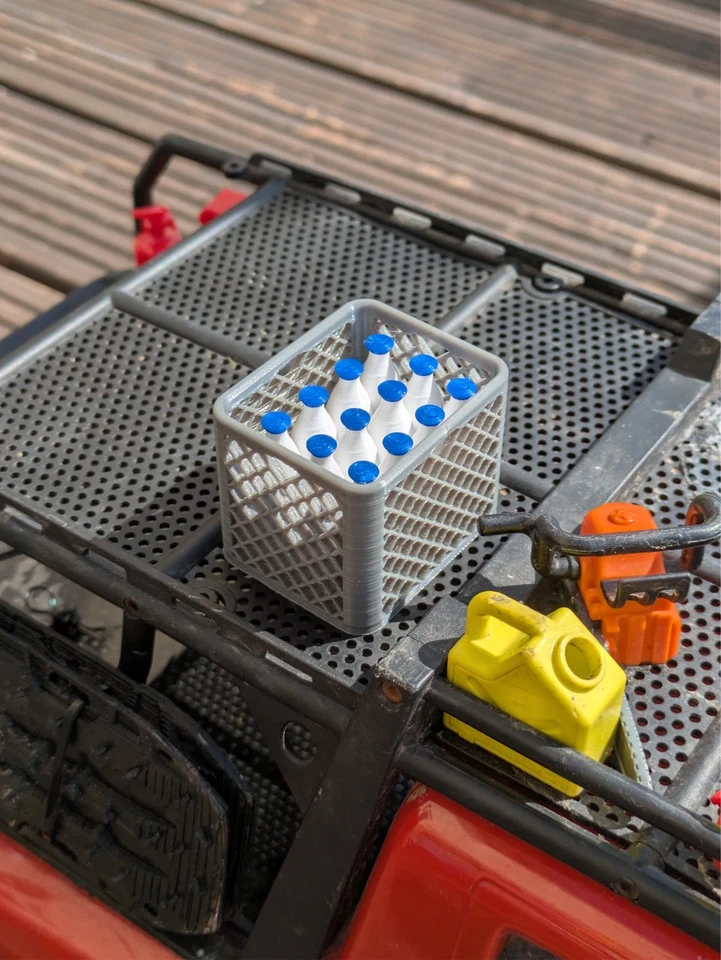 1:10 RC Crawler Zubehör Milchkiste mit 12 Milchflaschen/Scale Deko Accessoire - Bild 1 von 4