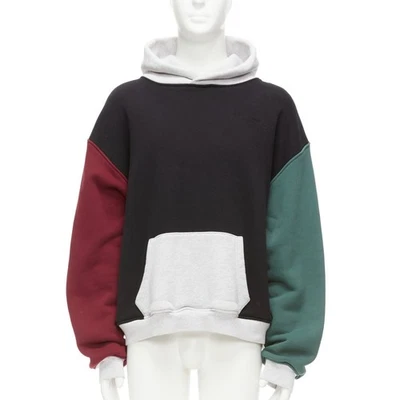 ALEXANDER WANG multicolour colorblocked panelled hoodie sweatshirt M - Image 1 of 4