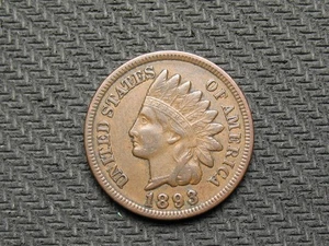 🔥OLD COIN SALE XF 1893 INDIAN HEAD CENT PENNY PARTIAL LIBERTY 🔥LOT 323us - Picture 1 of 2