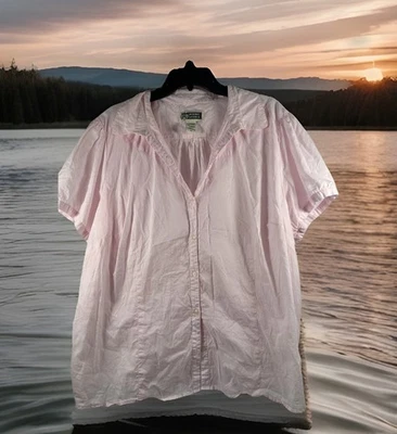 Route 66 Pink Short Sleeve Button Down Shirt Women's Plus Size Shirt 2X - Image 1 of 4
