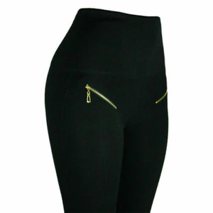 Womens Compression Leggings Black Tummy Control L/xl - Picture 1 of 2