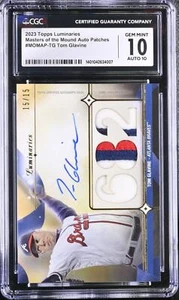 2023 Topps Luminaries #MOMAPTG Tom Glavine CGC 10 Gem MEM Auto 15/15 Braves - Picture 1 of 2