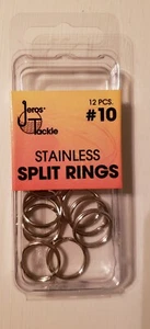 Anillos divididos de acero inoxidable Jeros Tackle #-10 (un paquete con 12 anillos) - Imagen 1 de 1