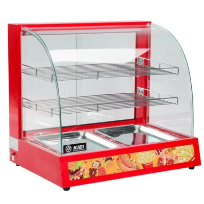 Countertop Pie Warmer Hot Food Display Cabinet Glass Warming Showcase with Light - Image 1 of 4