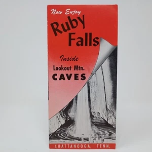 1950's Ruby Falls Lookout Mt. Caves Chattanooga Tennessee tourist brochure w Map - Picture 1 of 6
